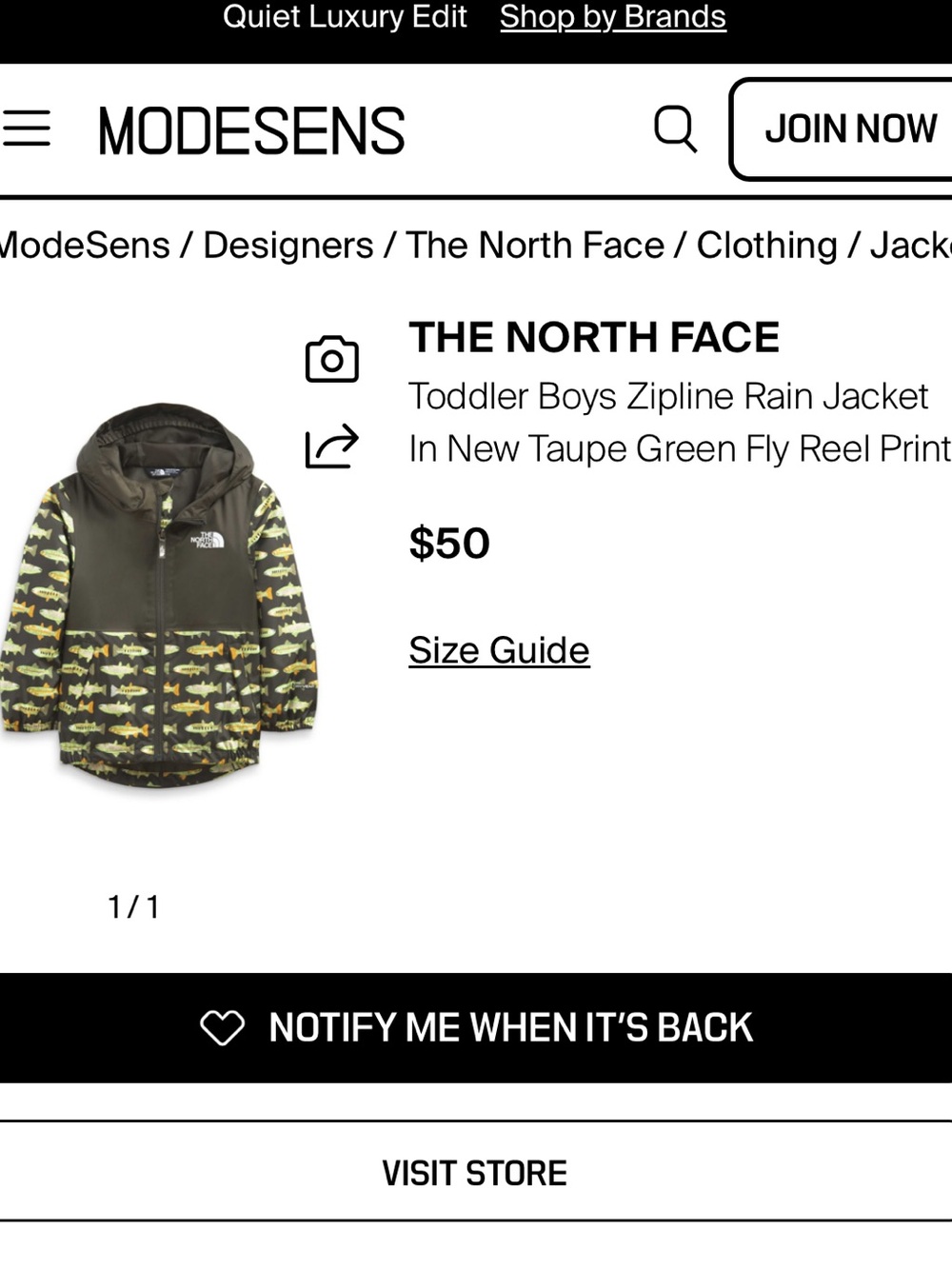 The North Face rain jacket fish print army Green raincoat zip front 3T - Picture 7 of 10